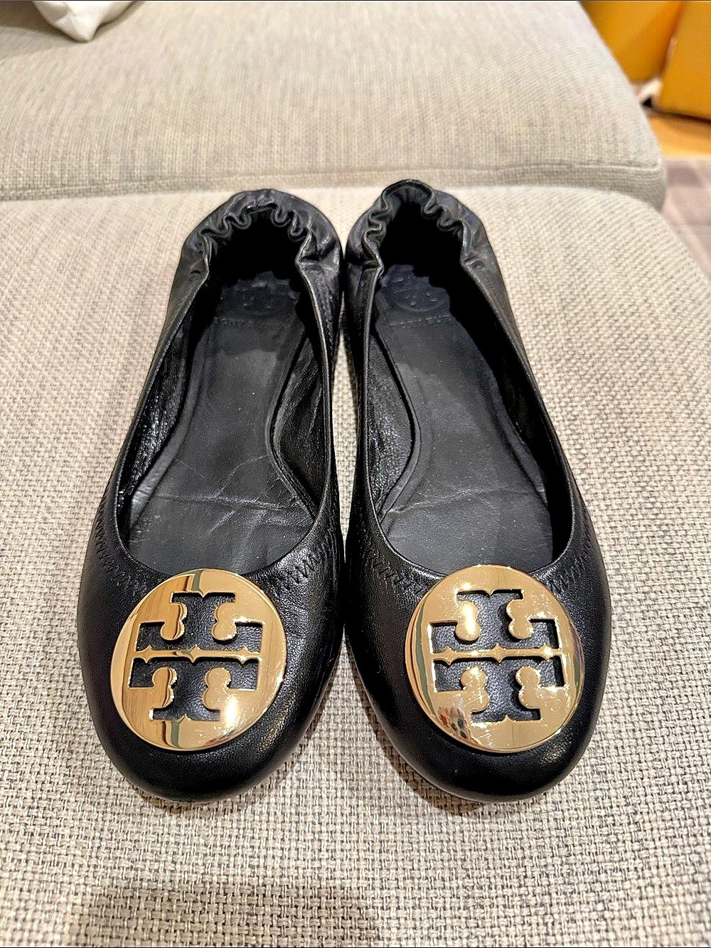 Tory Burch Reva Ballet Flat Black Logo Flats